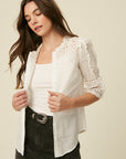 The Florence Eyelet Button Down Top