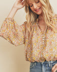 The Ruby Floral Button Down Top