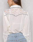 The Genevieve Lace Button Down Top