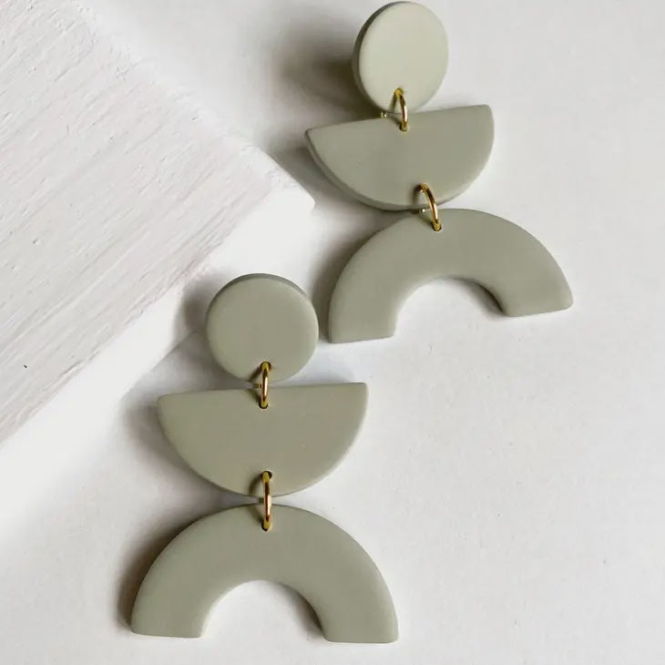 The Geometric Dangle Clay Earrings