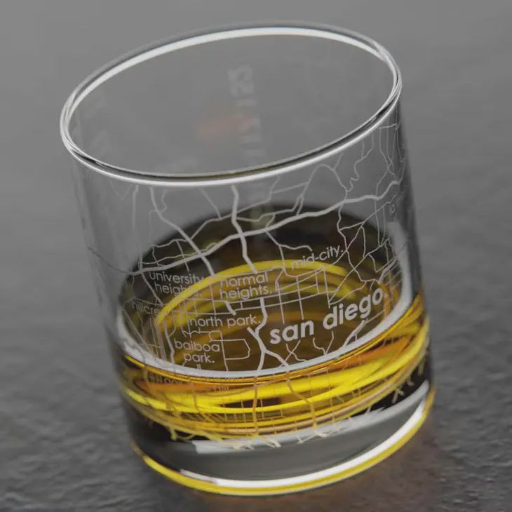 The San Diego Map Whiskey Glass