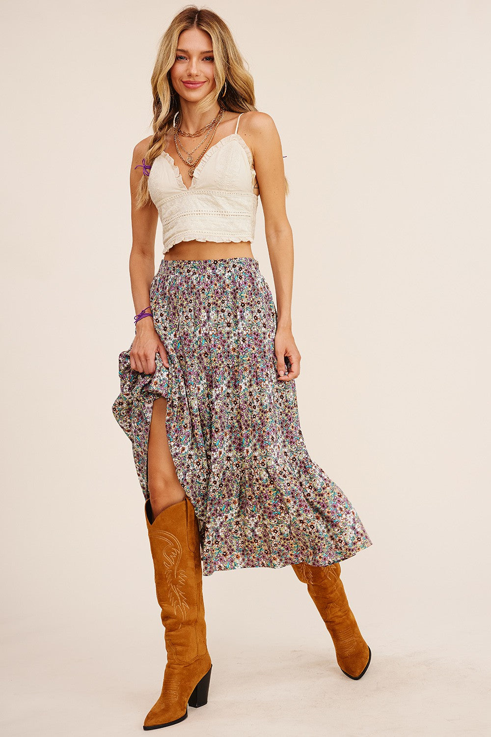 The Halle Floral Maxi Skirt