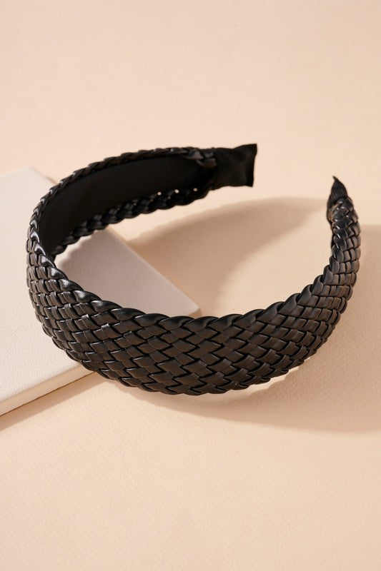 The Faux Leather Braided Headband