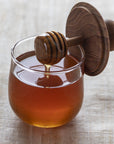 Teak and Glass Mini Honey Jar