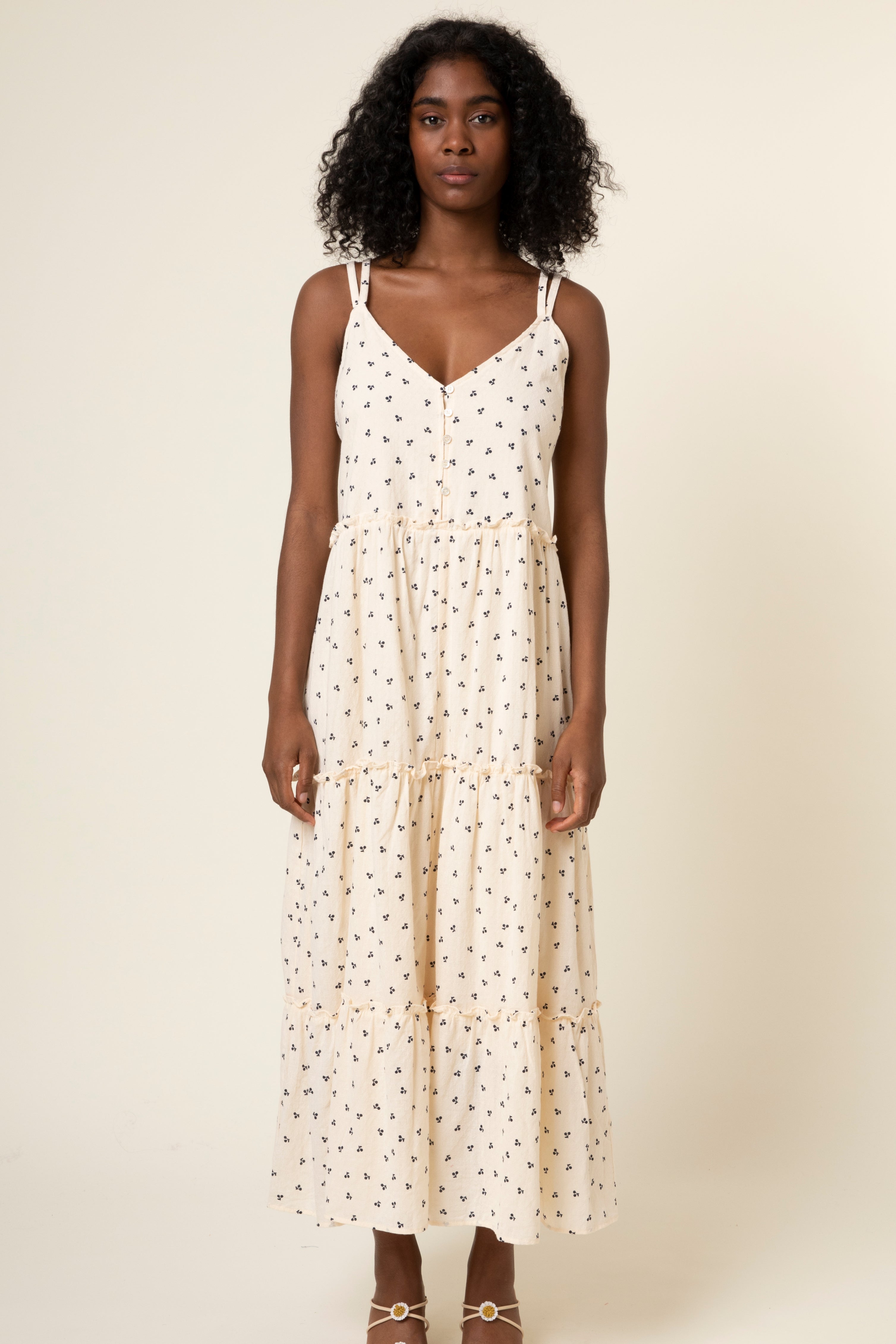 The Elise Woven Strappy Back Dress by FRNCH