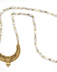 The Jasmine Beaded Tribal Crescent Necklace