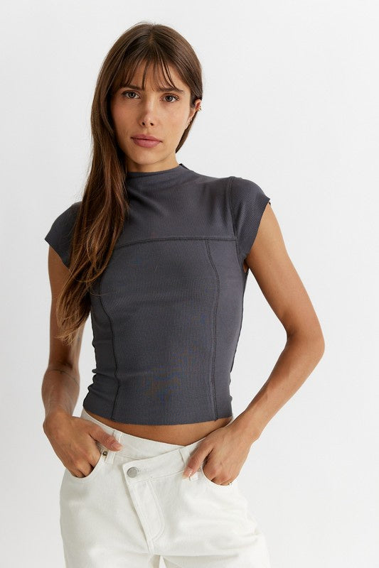 The Jax Cropped Ribbed Tee