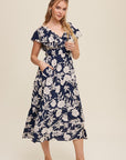 The Kenley Floral Ruched Bodice Maxi Dress