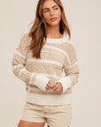 The Leah Round Neck Textured Sweater