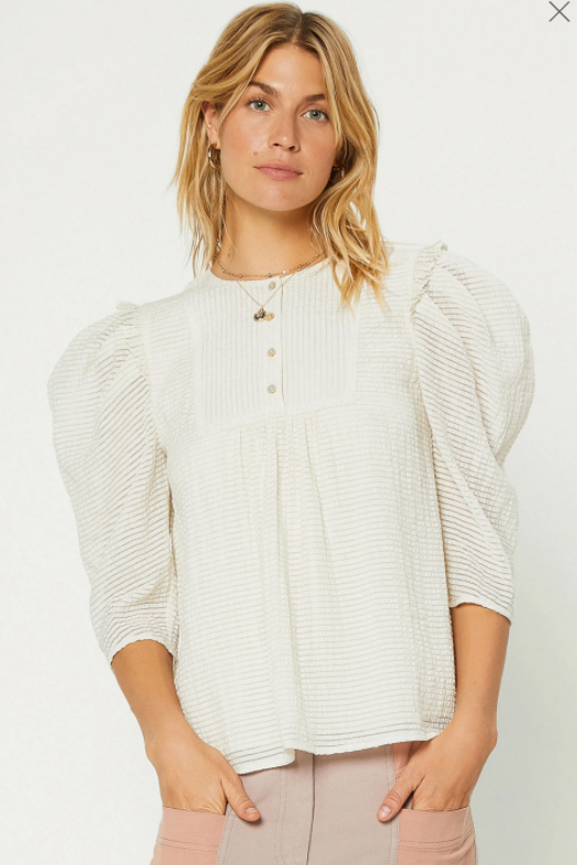 The Skylar Puff Sleeve Blouse by Current Air