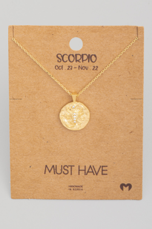 The Mira Hammered Coin Zodiac Necklace