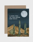 The Moon and Back Love Greeting Card by Paper Anchor Co