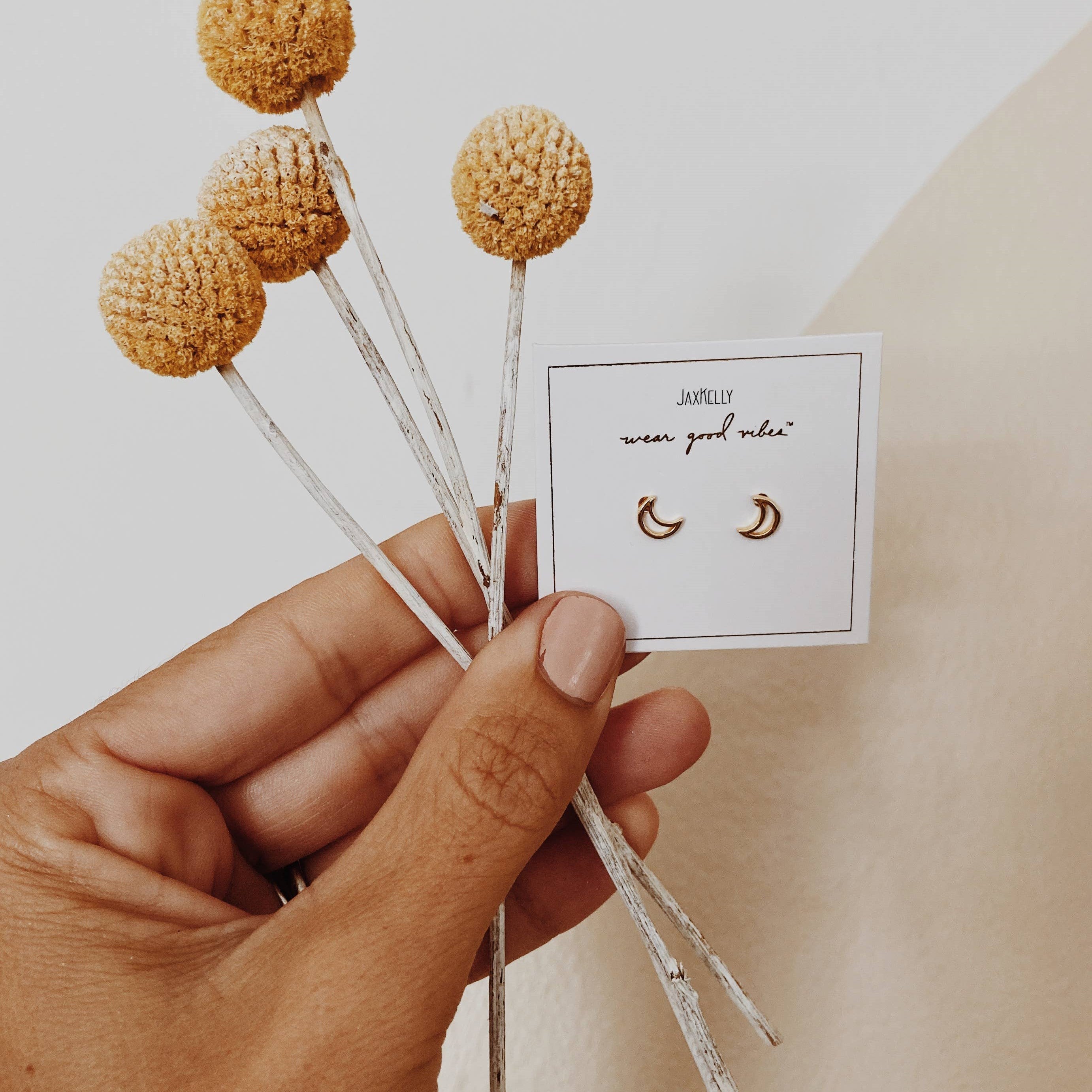 The Minimalist Moon Stud Earrings by JaxKelly