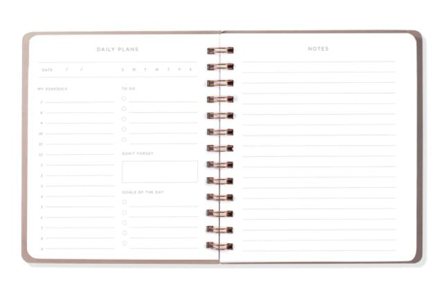 sample planner page has no dates, and page for notes