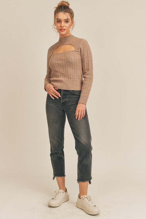The Penny Cable Knit Cut Out Sweater