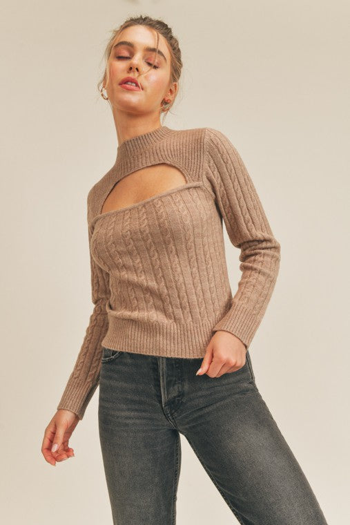 The Penny Cable Knit Cut Out Sweater