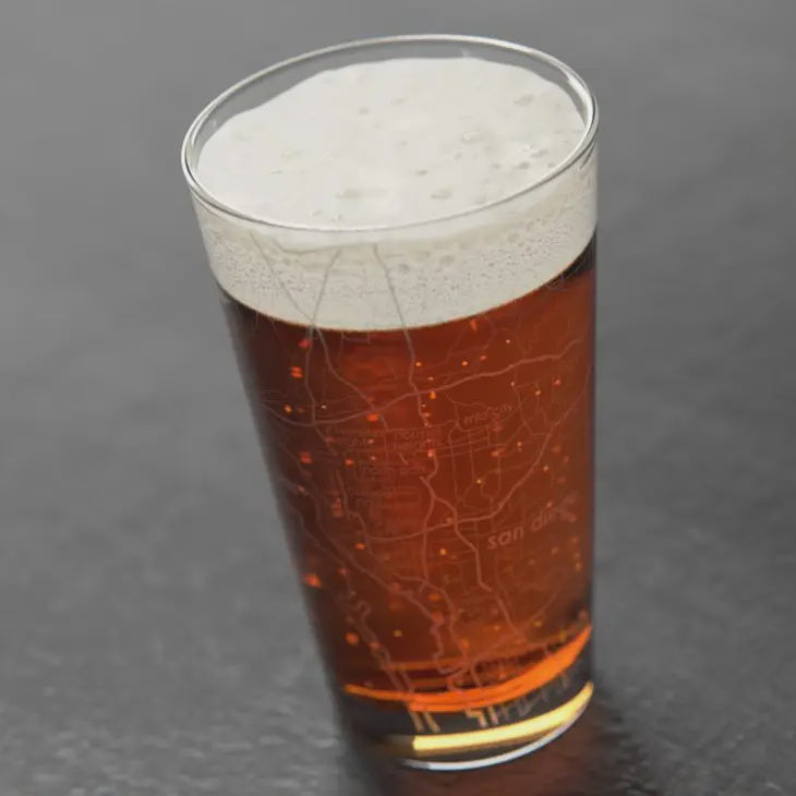 The San Diego Map Pint Glass