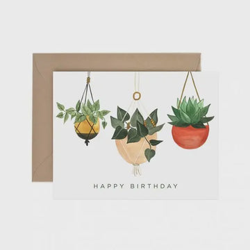 The Hanging Planter Happy Birthday Greeting Card by Paper Anchor Co