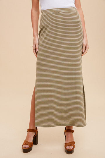 The Reba Striped Maxi Skirt