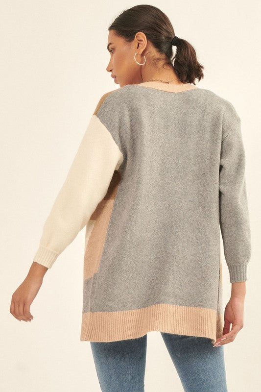 The Shannon Color Block Cardigan