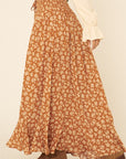 The Shay Floral Button Maxi Skirt