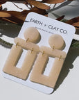 The Translucent Textured Square Earrings by Earth + Clay Collective