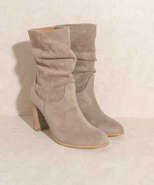 The Teagan Slouchy Boot - Vegan Suede