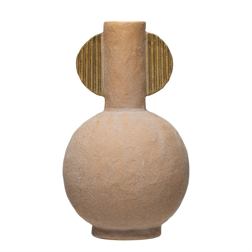 The Robyn Distressed Terracotta & Gold Vase
