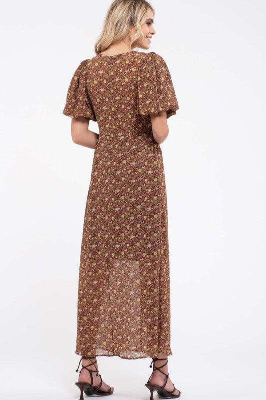 The Thea Floral Puff Sleeve Maxi Dress