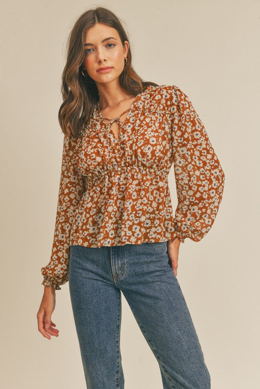 The Jayla Floral Tie String Top