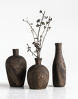 Black Charred Paulownia Wood Vase