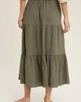 The Vienna Crepe Tiered Maxi Skirt