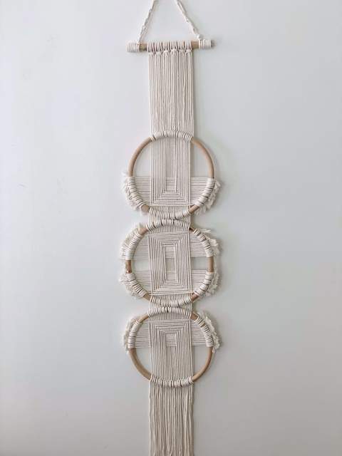 Ramset Hanging Rings Hand-Woven Rattan Ring Wall Hanging - Cream – Thread + Seed